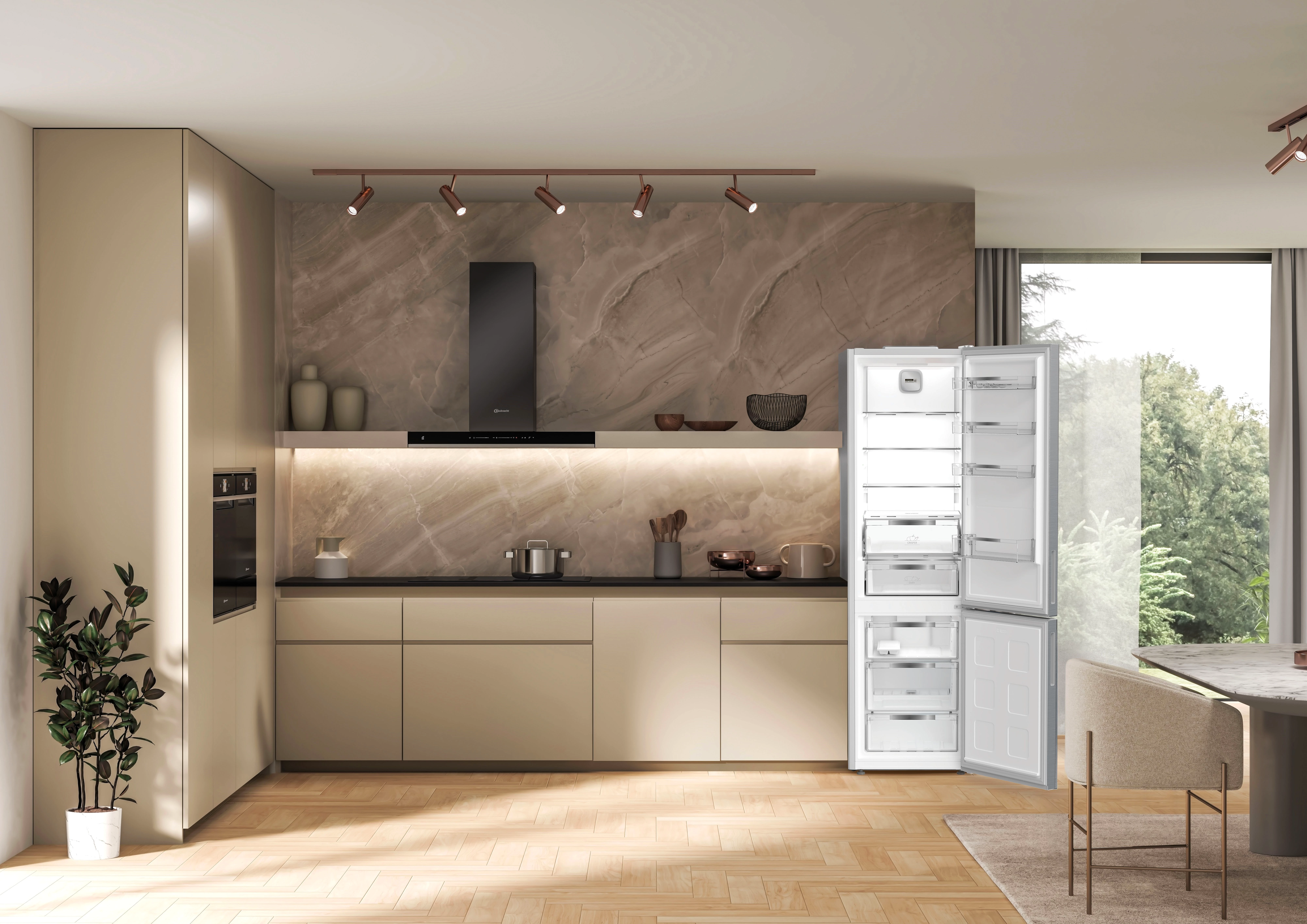 BAUKNECHT Kühl-/Gefrierkombination KGN Eco 201 C, 203,5 cm hoch, 59,5 cm breit