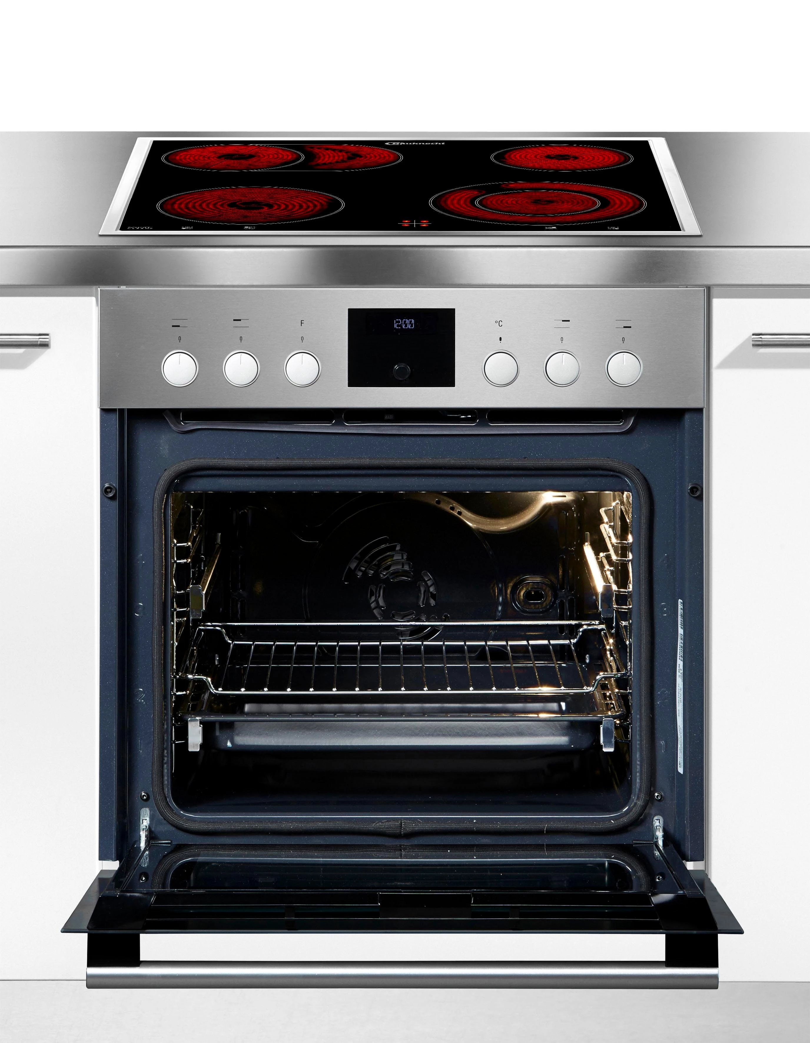 BAUKNECHT Elektro-Herd-Set Heko Tango, mit 2-fach-Teleskopauszug, Pyrolyse-Selbstreinigung