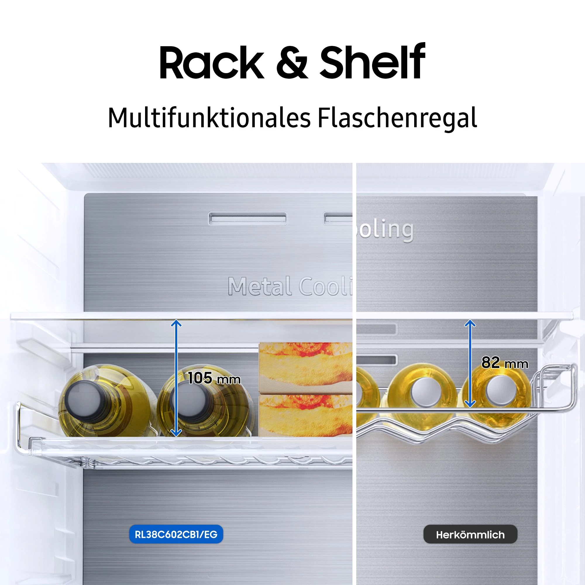 Samsung Kühl-/Gefrierkombination RL38C602CB1, 203 cm hoch, 59,5 cm breit