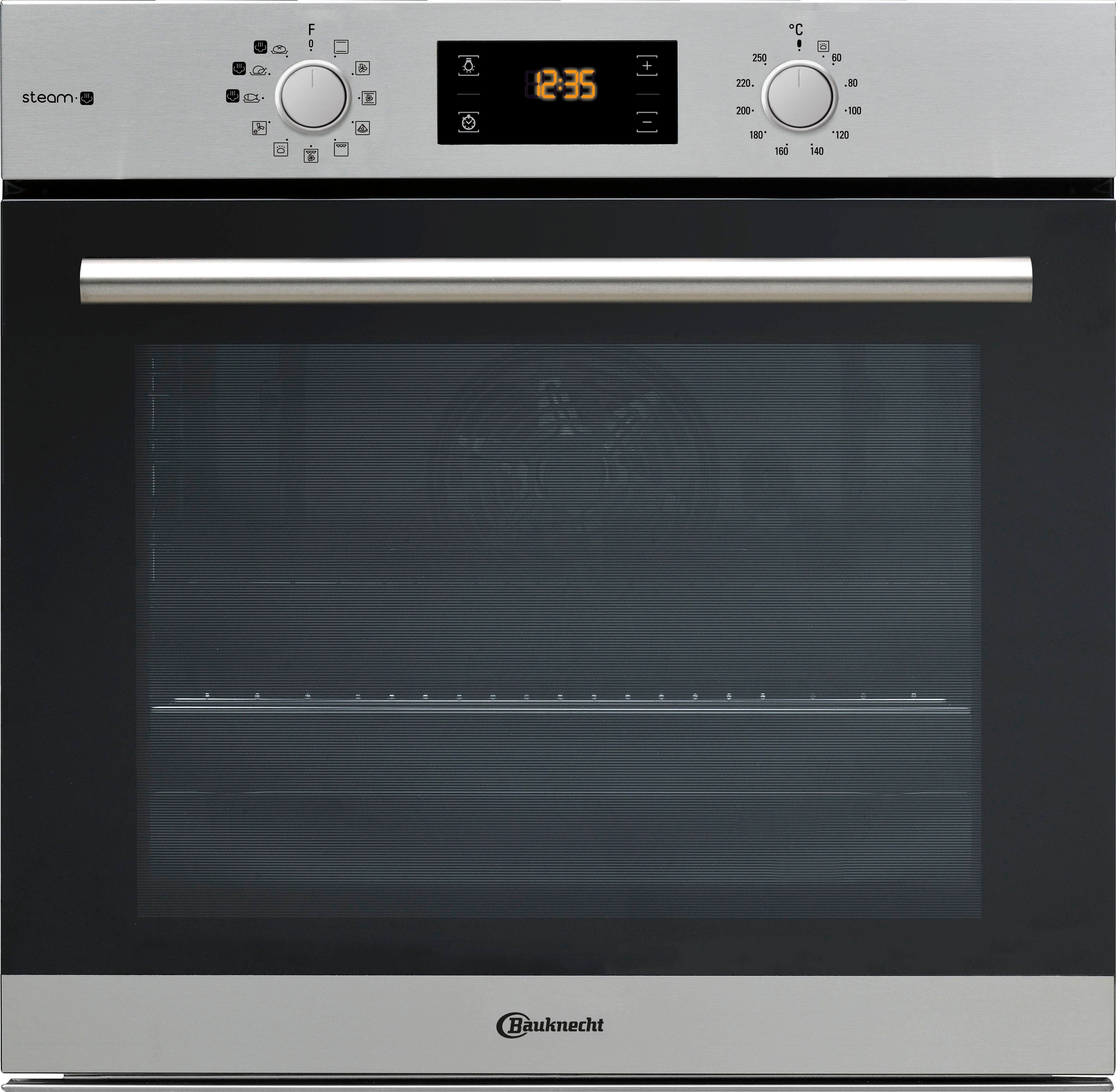 BAUKNECHT Backofen-Set BAKO 700 STEAM, mit 2-fach-Teleskopauszug, Dampffunktion, PowerHeißluft