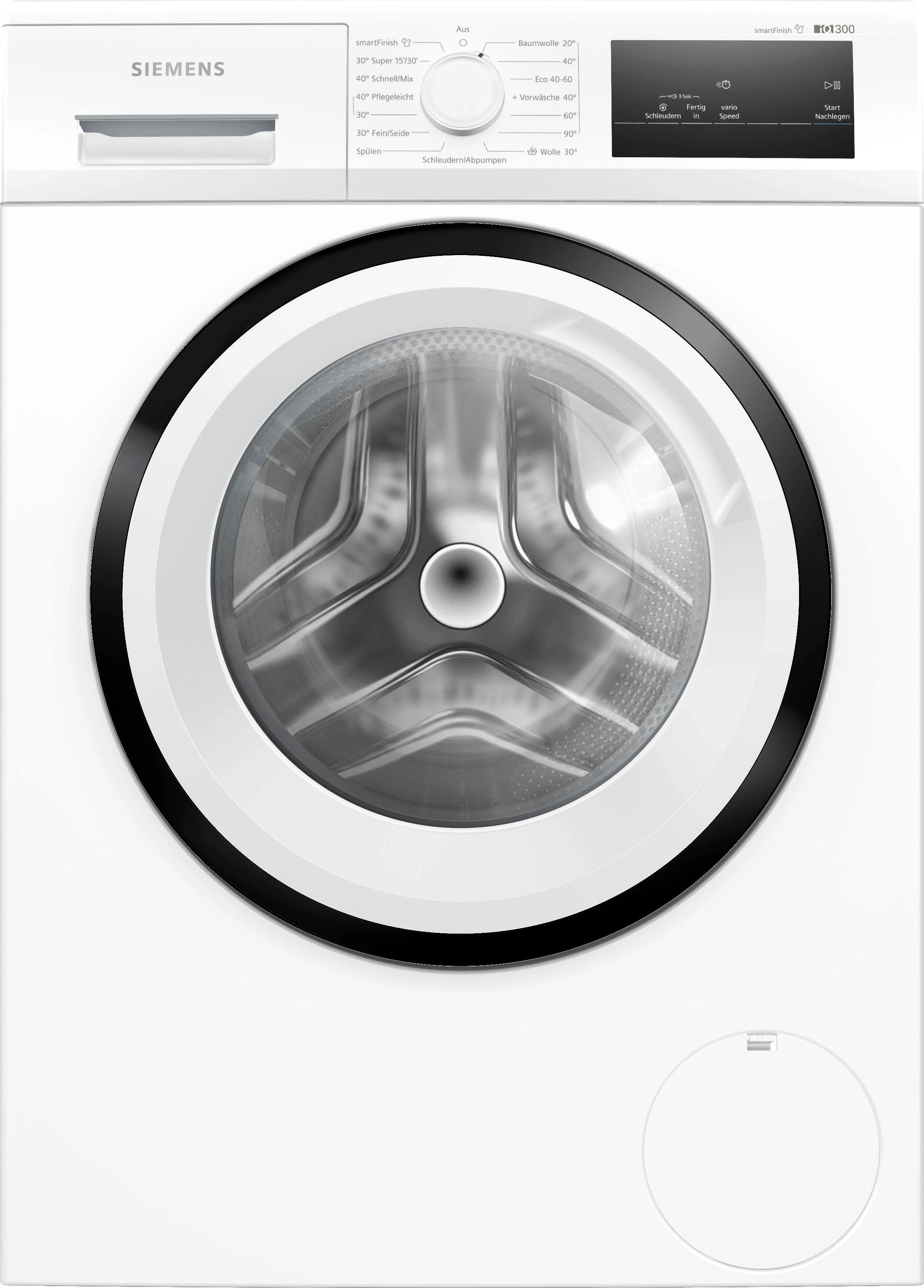 SIEMENS Waschmaschine iQ300 WM14N0A4, 8 kg, 1400 U/min, Knitter-Programm smartFinish, Softtrommel