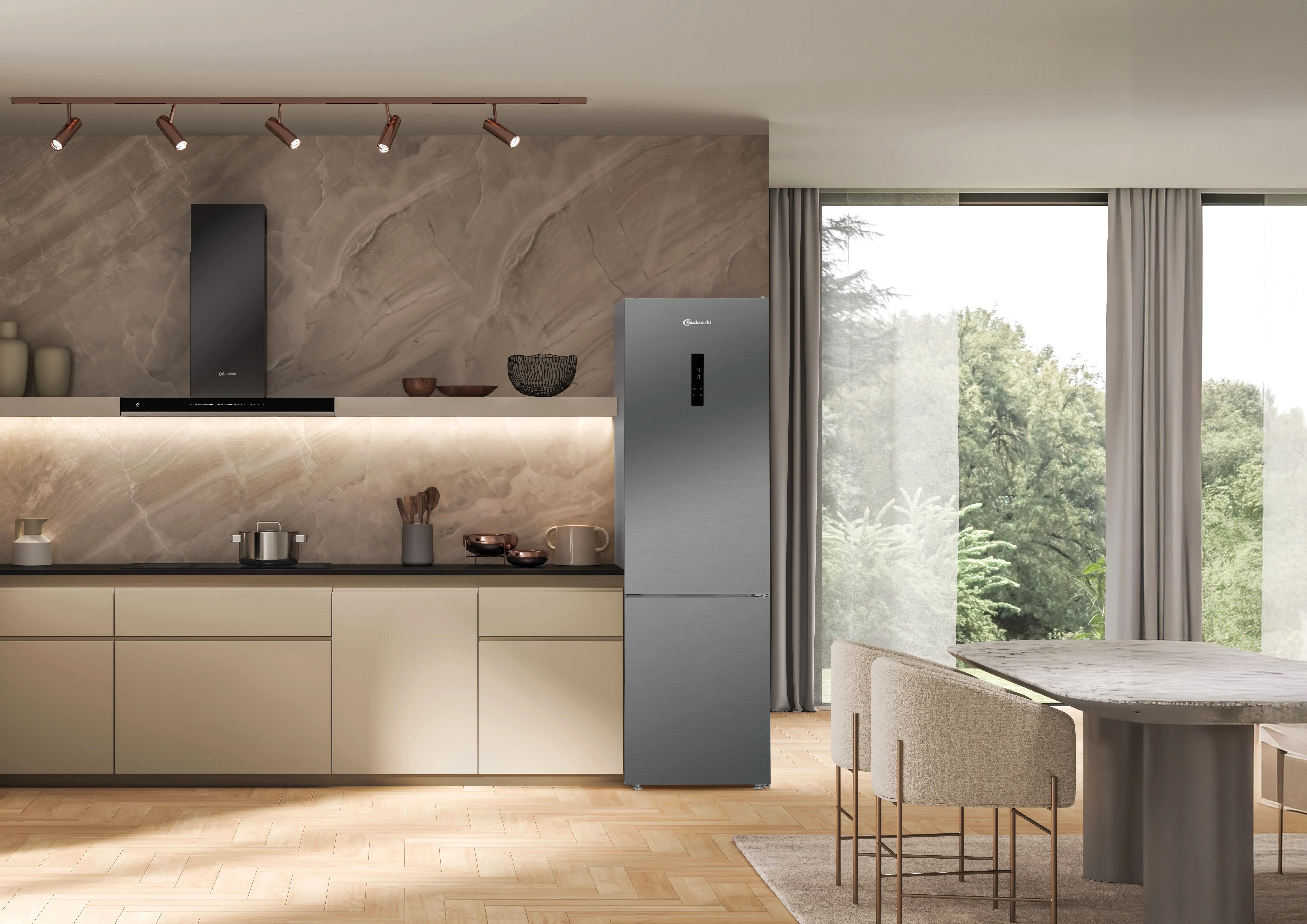 BAUKNECHT Kühl-/Gefrierkombination KGN Eco 201 C, 203,5 cm hoch, 59,5 cm breit