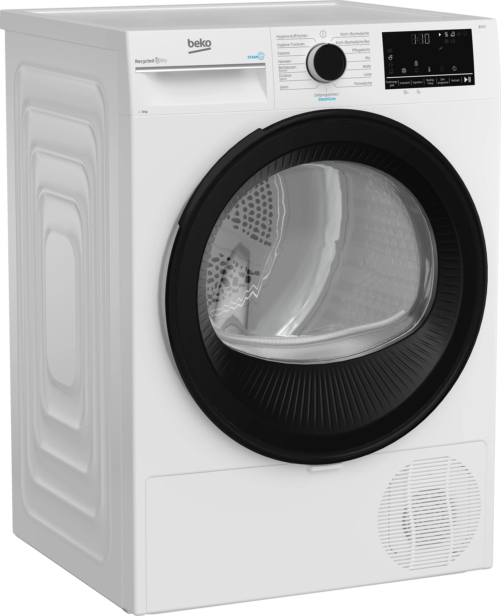 BEKO Wärmepumpentrockner B3TO82C9W, Multifunktionsdisplay